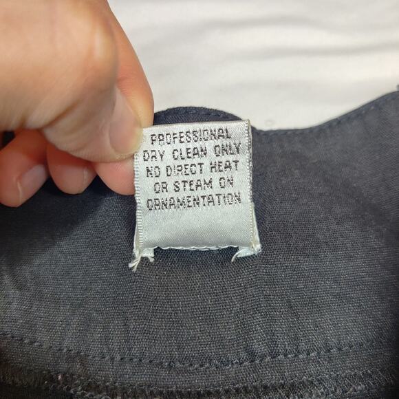 Vintage Cache Pleated Linen Blend Black Full Mini Skirt Small Minimalist 90s Y2K - Picture 9 of 11